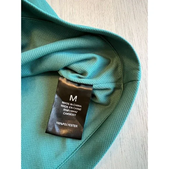 Paterson Men’s Courtside Teal & Green Short Sleeve Button‎ Up Snap Shirt Medium - Picture 13 of 16